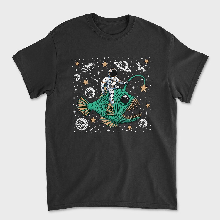 Astronaut Fish Space Ride, Tricou Barbati (Unisex)