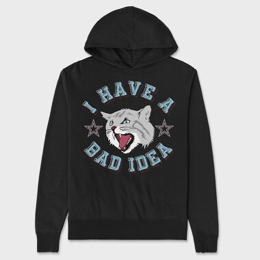 Bad Idea Cat, Hanorac Oversize Barbati (Unisex)