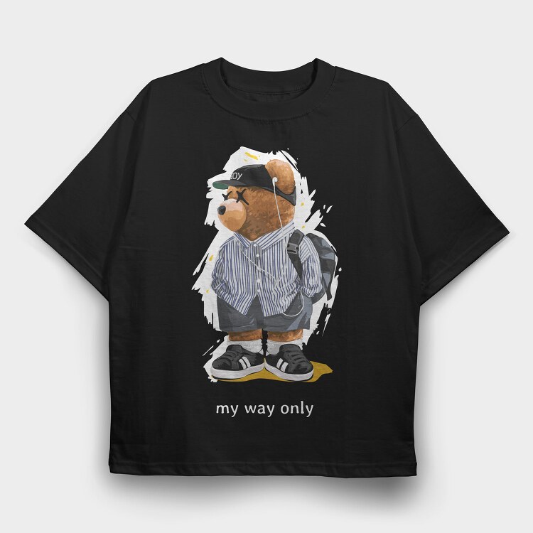 Bear Street Style, Tricou Oversize Barbati (Unisex)