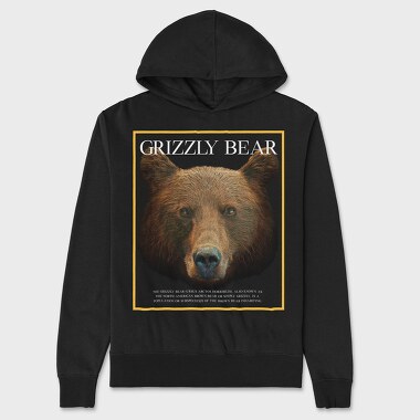 Grizzly Bear Face, Hanorac Oversize Barbati (Unisex)