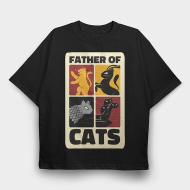 Catfather Of Cats, Tricou Oversize Barbati (Unisex)