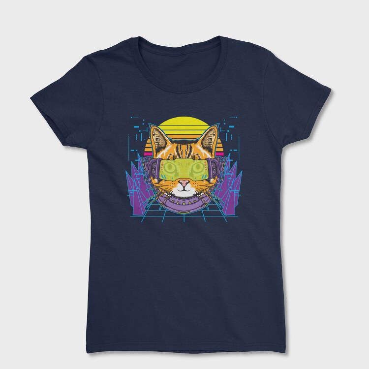 Cyber Cat Vibes, Tricou Femei