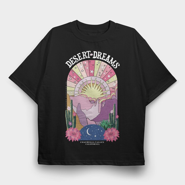 Desert Dreams Floral, Tricou Oversize Barbati (Unisex)