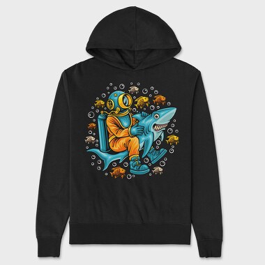 Dive Shark Dreams, Hanorac Oversize Barbati (Unisex)