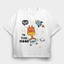 Giraffe Astronaut Fun, Tricou Oversize Barbati (Unisex)