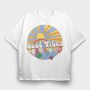 Good Vibes Flower Power, Tricou Oversize Barbati (Unisex)
