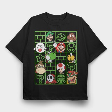 Mario Bros Streetwear, Tricou Oversize Barbati (Unisex)