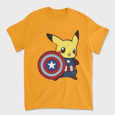 Pikachu Captain Shield, Tricou Barbati (Unisex)