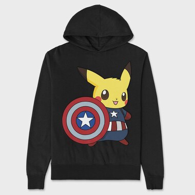 Pikachu Captain Shield, Hanorac Oversize Barbati (Unisex)