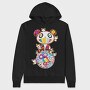 Panda Pop Art Blooms, Hanorac Oversize Barbati (Unisex)