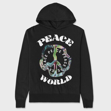 Peace World Vibes, Hanorac Oversize Barbati (Unisex)