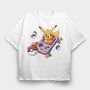 Pikachu Gameboy Adventure, Tricou Oversize Barbati (Unisex)