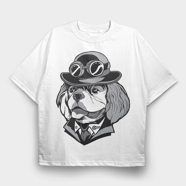 Pilot Pup, Tricou Oversize Barbati (Unisex)