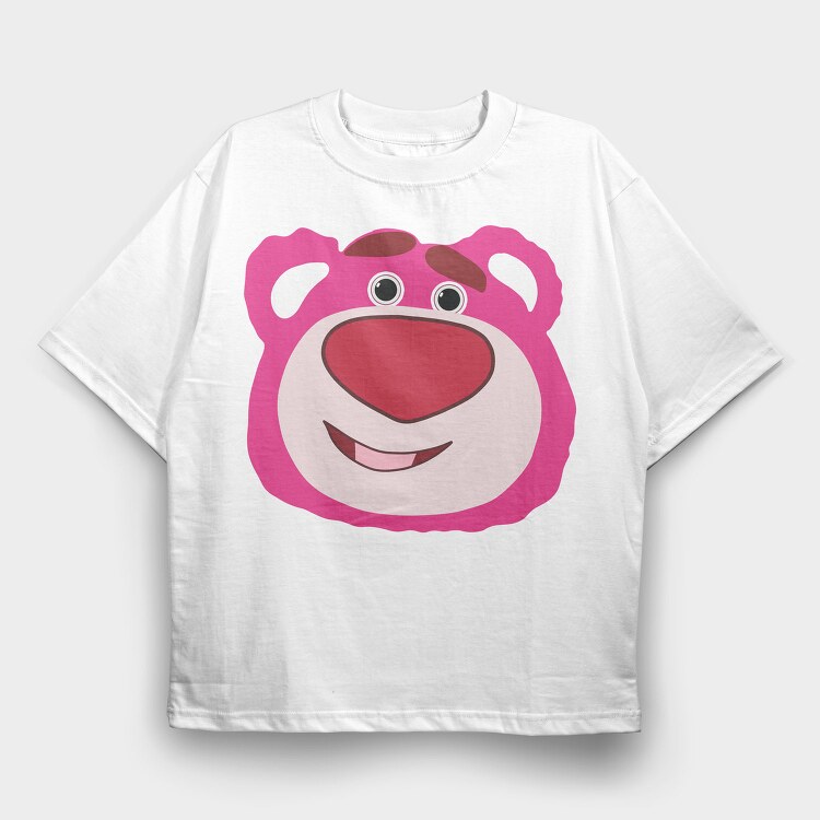 Pink Bear Smile, Tricou Oversize Barbati (Unisex)