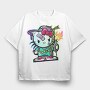 Punk Kitty Queen, Tricou Oversize Barbati (Unisex)
