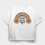 Rainbow Daisy Vibes, Tricou Oversize Barbati (Unisex)