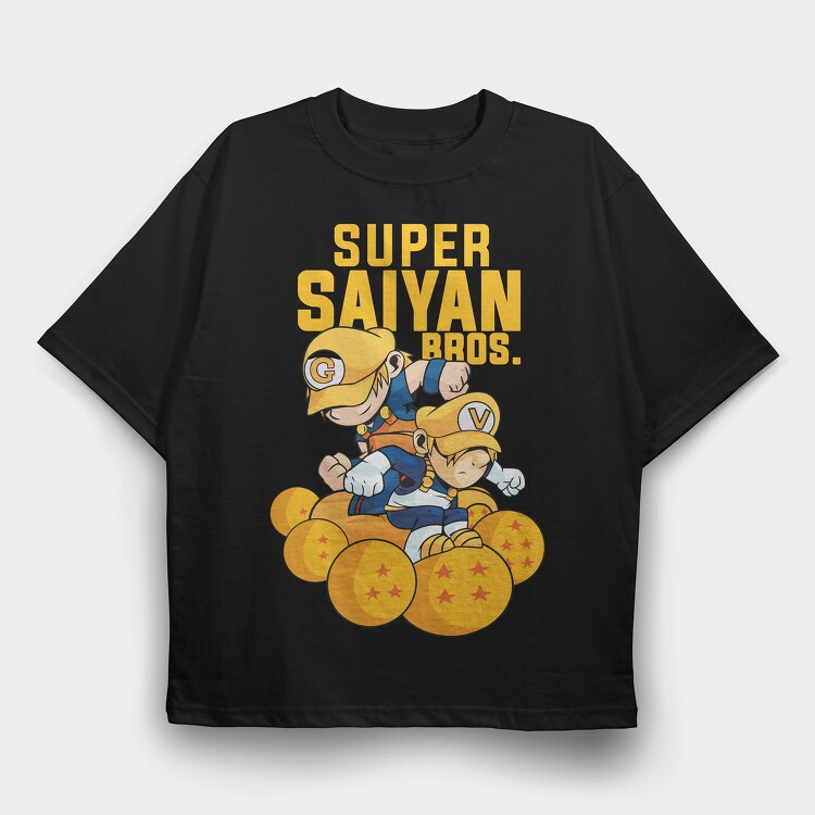 Saiyan Bros Gold, Tricou Oversize Barbati (Unisex)