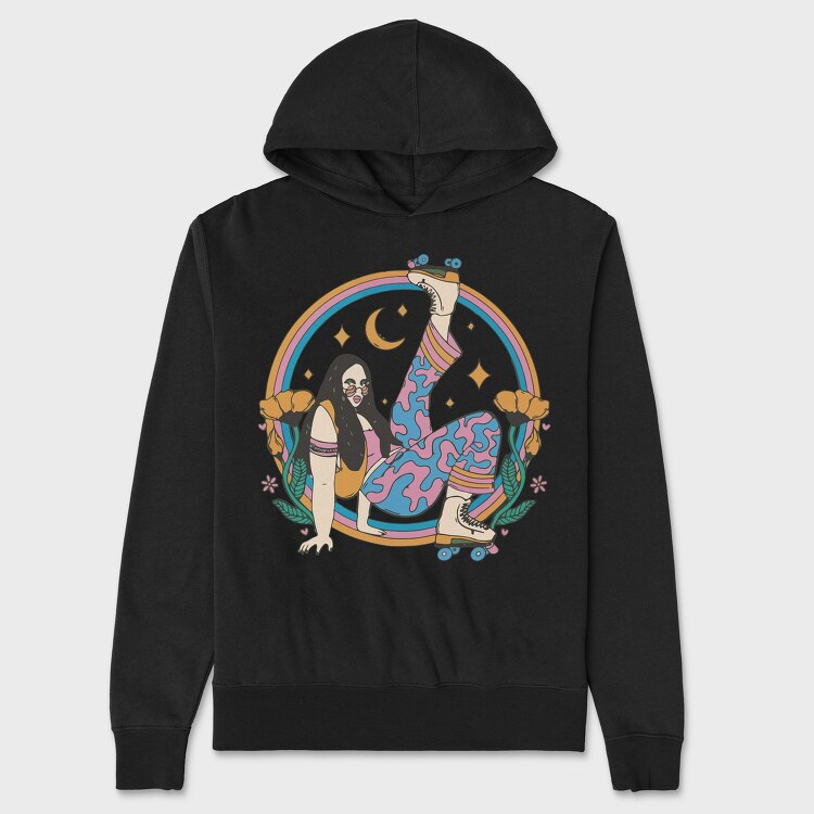 Skate Moon Goddess, Hanorac Oversize Barbati (Unisex)