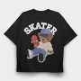 Skater Bear Vibes, Tricou Oversize Barbati (Unisex)