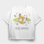 Space Cat Coffee, Tricou Oversize Barbati (Unisex)