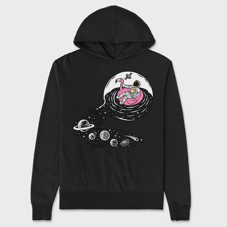 Space Flamingo Float, Hanorac Oversize Barbati (Unisex)