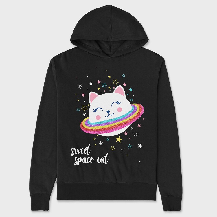 Space Kitty Vibes, Hanorac Oversize Barbati (Unisex)