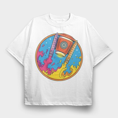 Space Paint Splash, Tricou Oversize Barbati (Unisex)