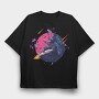 Space Rocket Escape, Tricou Oversize Barbati (Unisex)