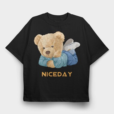 Teddy Feet Vibes, Tricou Oversize Barbati (Unisex)