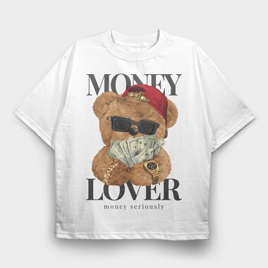 Teddy Rich Money Lover, Tricou Oversize Barbati (Unisex)