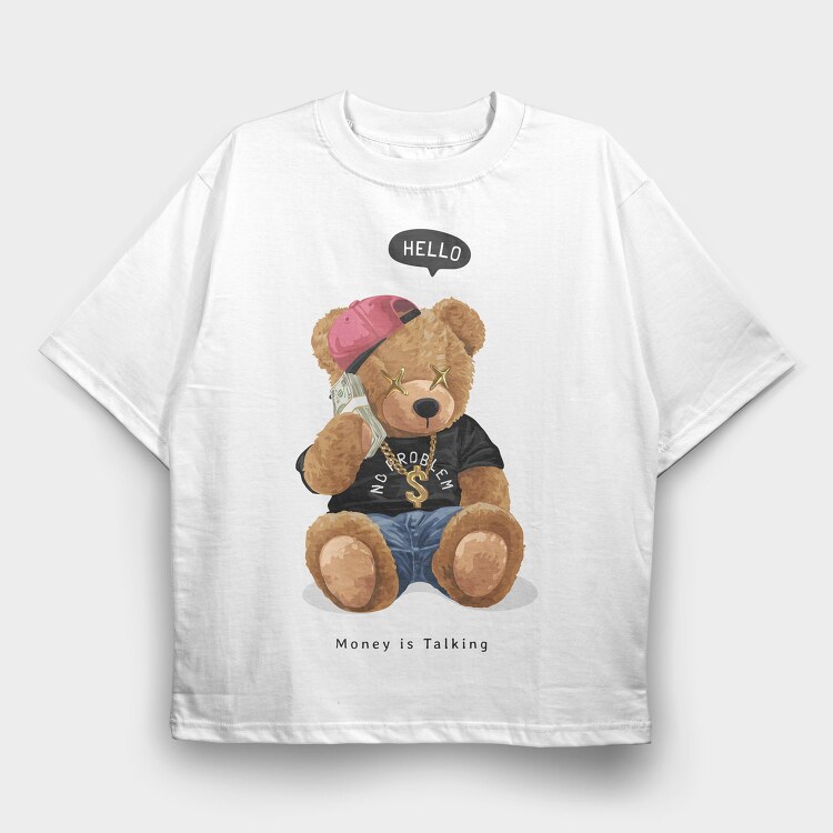Teddy Streetwear Vibes, Tricou Oversize Barbati (Unisex)