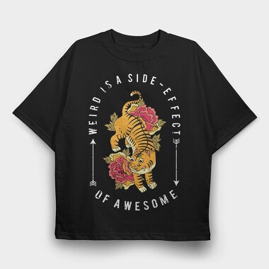 Tiger Rose Weirdness, Tricou Oversize Barbati (Unisex)