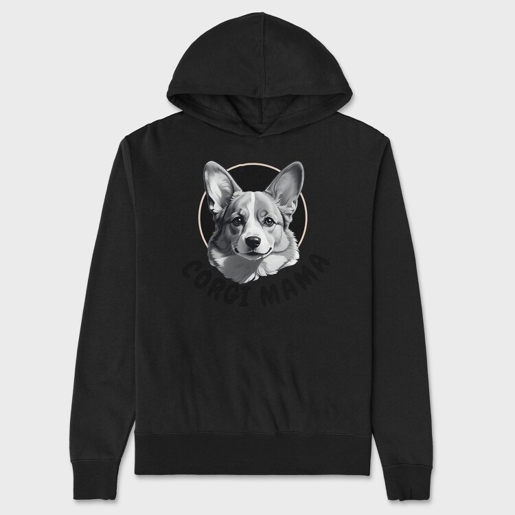 Corgi Mama, Hanorac Oversize Barbati (Unisex)