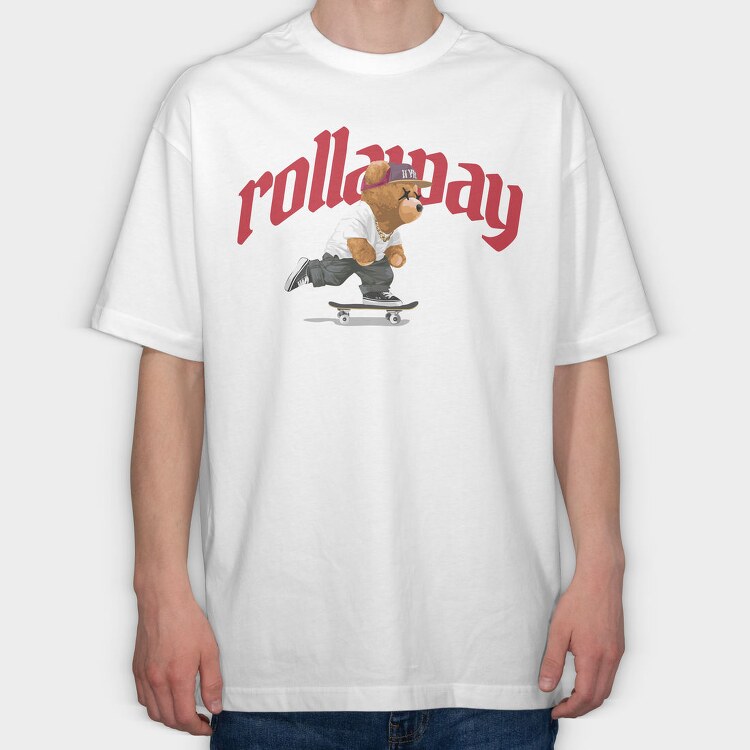 Skate Bear Hype, Tricou Oversize Barbati (Unisex)