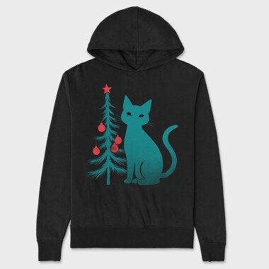 Christmas Cat Flat, Hanorac Oversize Barbati (Unisex)