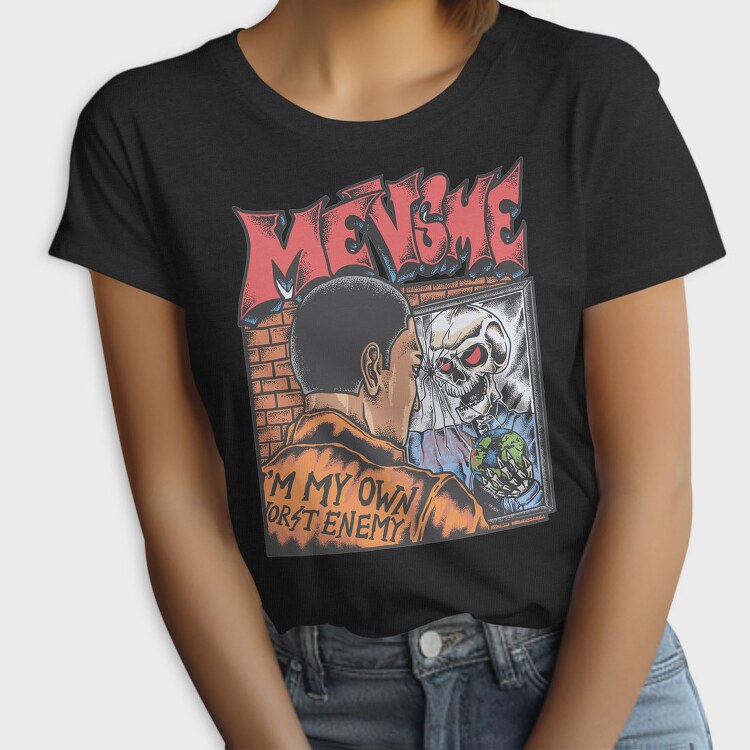 Mens Skull Mirror, Tricou Femei