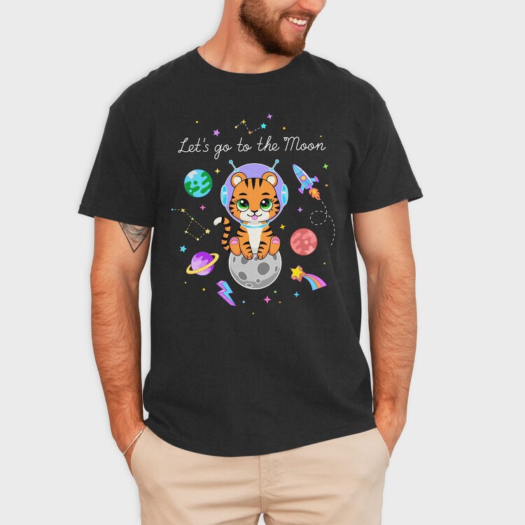 Space Tiger Adventure, Tricou Barbati (Unisex)