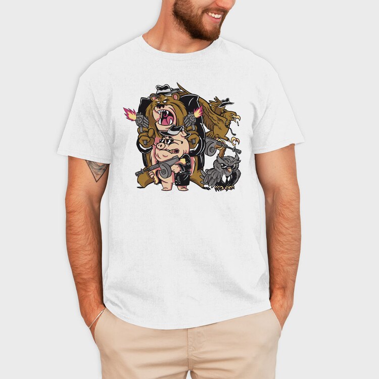 Badass Animal Gangster, Tricou Barbati (Unisex)