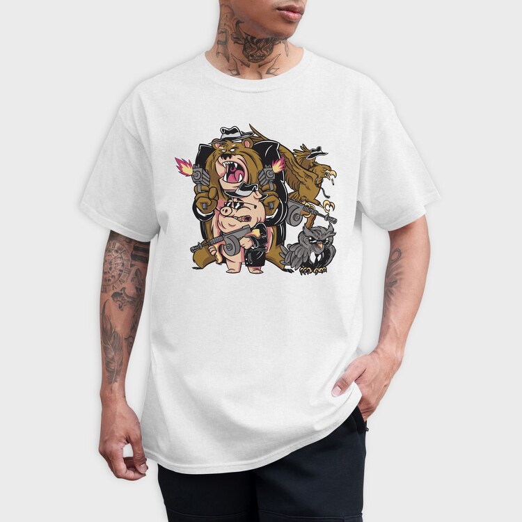Badass Animal Gangster, Tricou Barbati (Unisex)