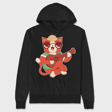 Cat Ukelele, Hanorac Oversize Barbati (Unisex)