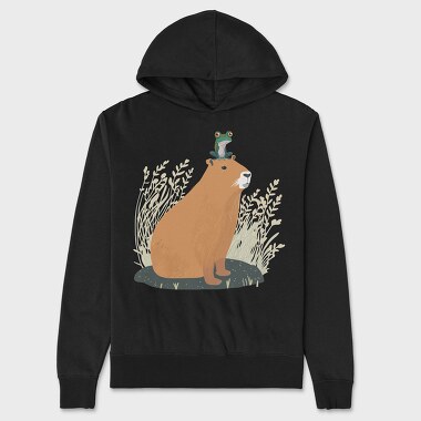 Capybara and Frog, Hanorac Oversize Barbati (Unisex)