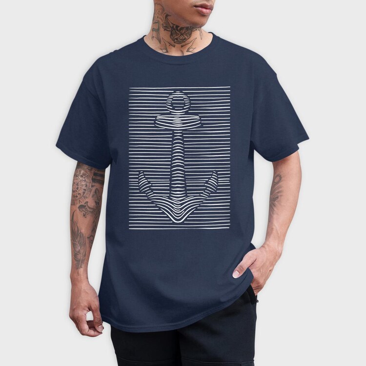 3D Illusion Anchor, Tricou Barbati (Unisex)