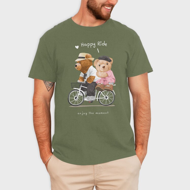 Bicycle Bears Ride, Tricou Barbati (Unisex)