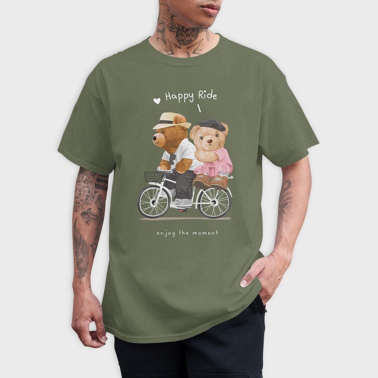 Bicycle Bears Ride, Tricou Barbati (Unisex)