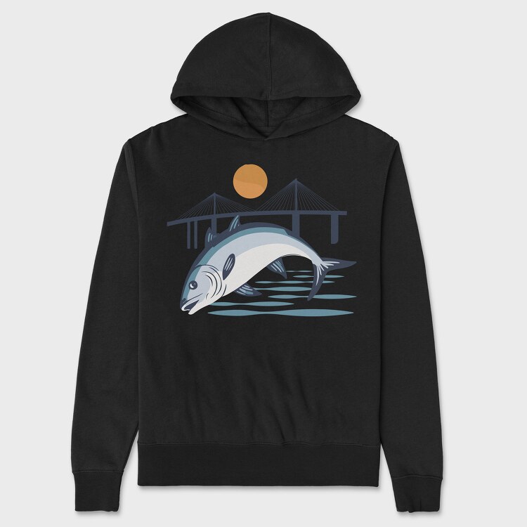 Fish Illustration 3, Hanorac Oversize Barbati (Unisex)