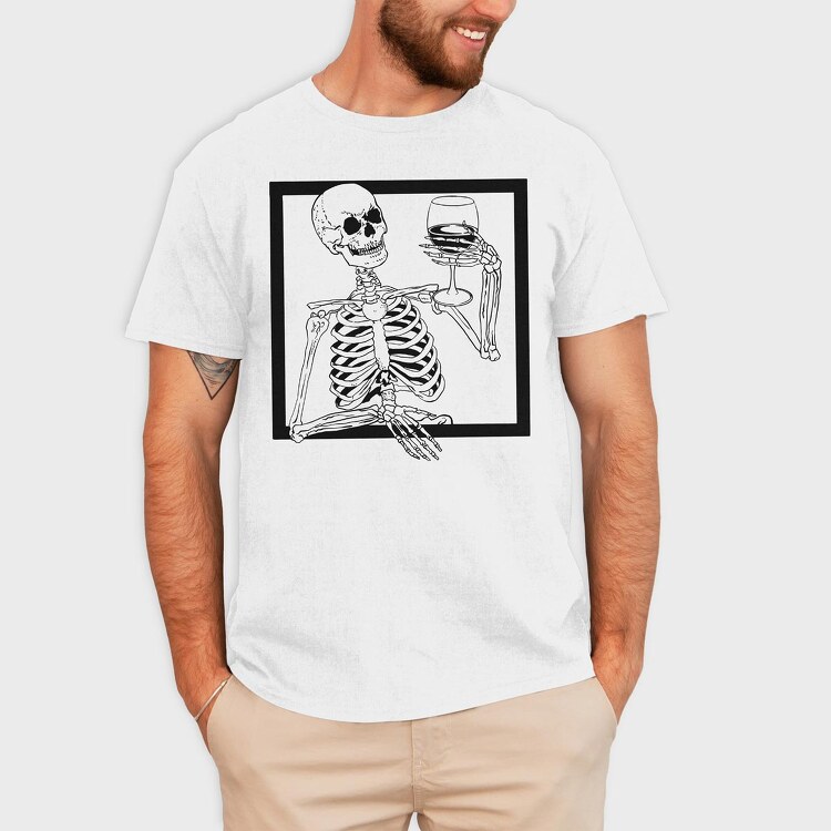 Skeleton Wine, Tricou Barbati (Unisex)