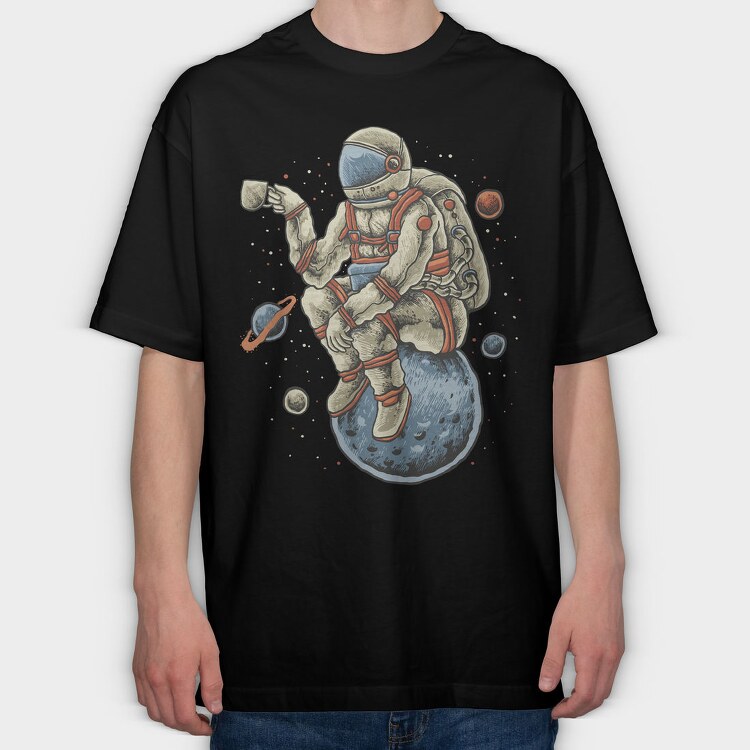 Astronaut Coffee Dreams, Tricou Oversize Barbati (Unisex)