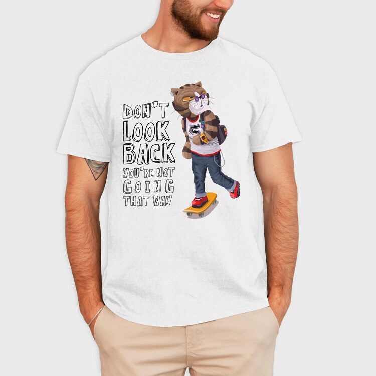 Skateboarding Cat Vibes, Tricou Barbati (Unisex)