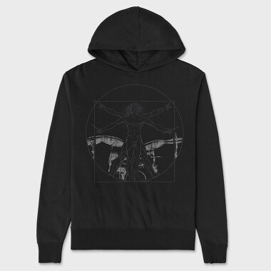 Vitruvian Drummer, Hanorac Oversize Barbati (Unisex)