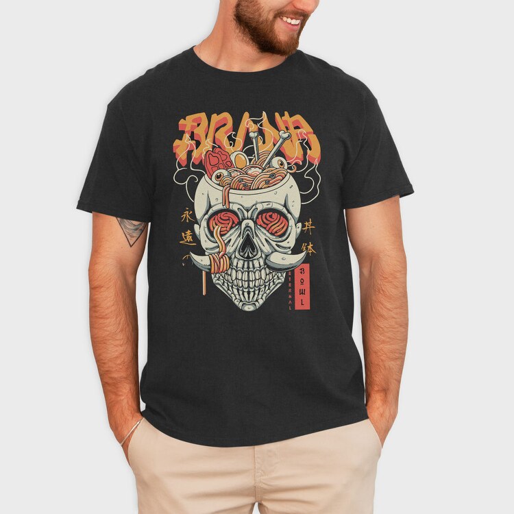 Eternal Noodle Skull, Tricou Barbati (Unisex)